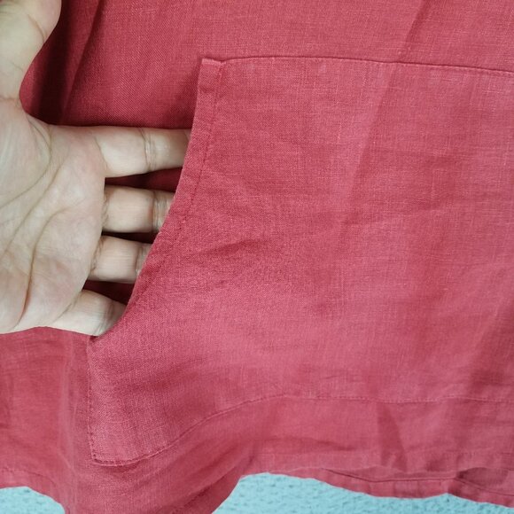 Bryn Walker Linen Blouse Women's Small Pink Oversized Lagenlook Beach Travel - Picture 5 of 11